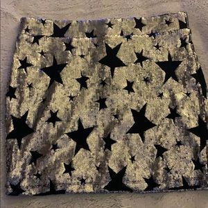Silver sequin star skirt
